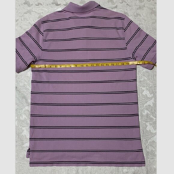 Brooks Brothers Mens Striped Polo Shirt Size M Cotton Purple Short Sleeve Shirt - Picture 6 of 9